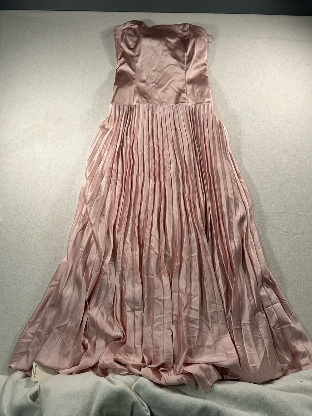 Abercrombie & Fitch Strapless Pleated Maxi Dress in Blush